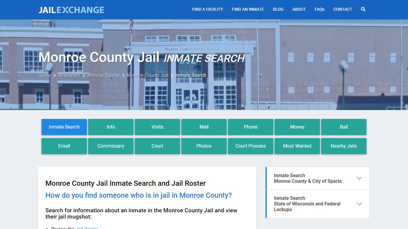 Inmate Search: Roster & Mugshots - Monroe County Jail, WI